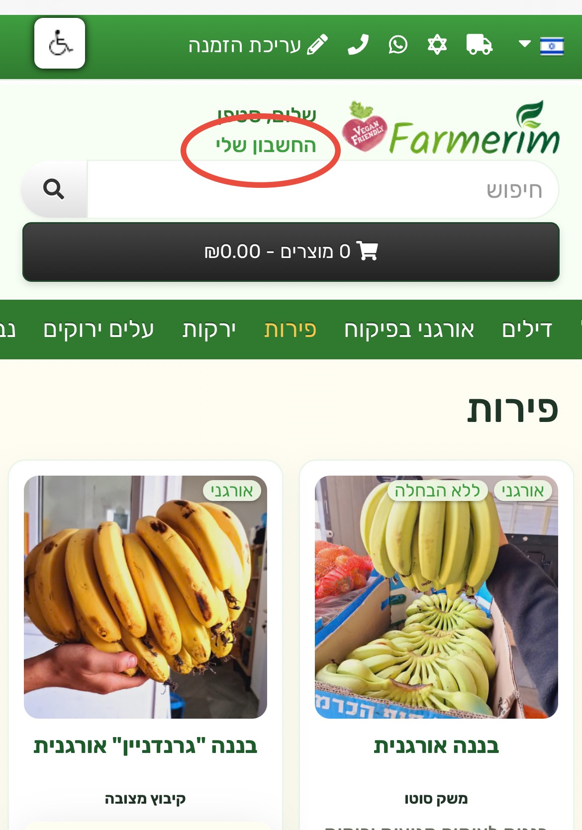 החשבון שלי